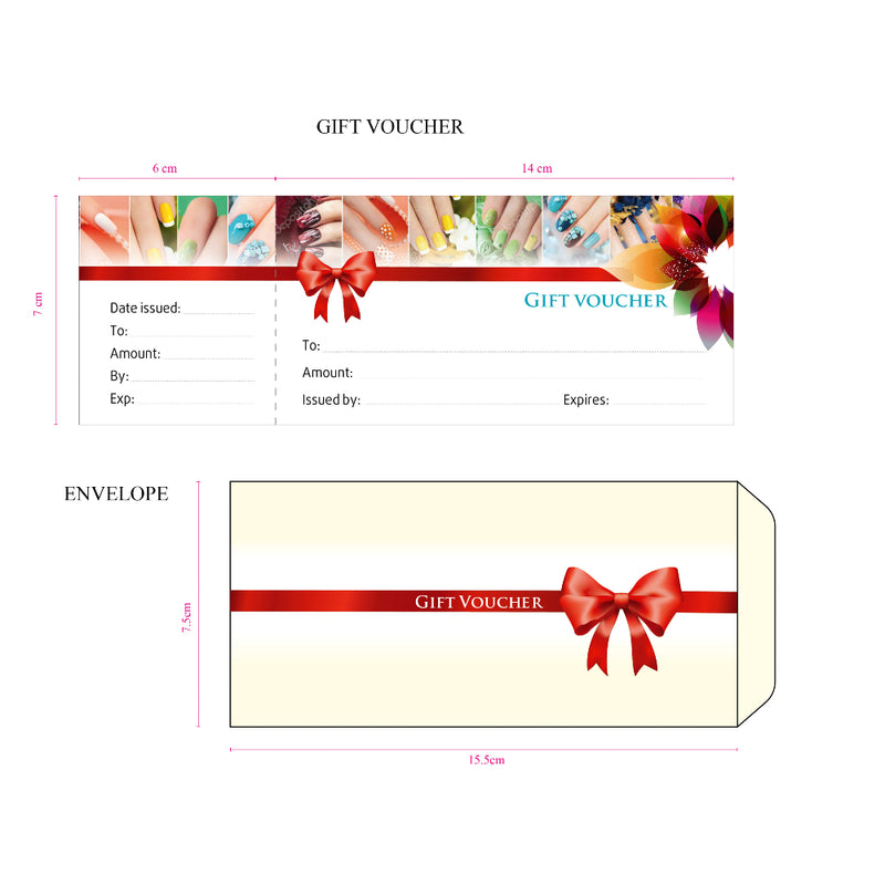 JK London salon gift voucher dimensions