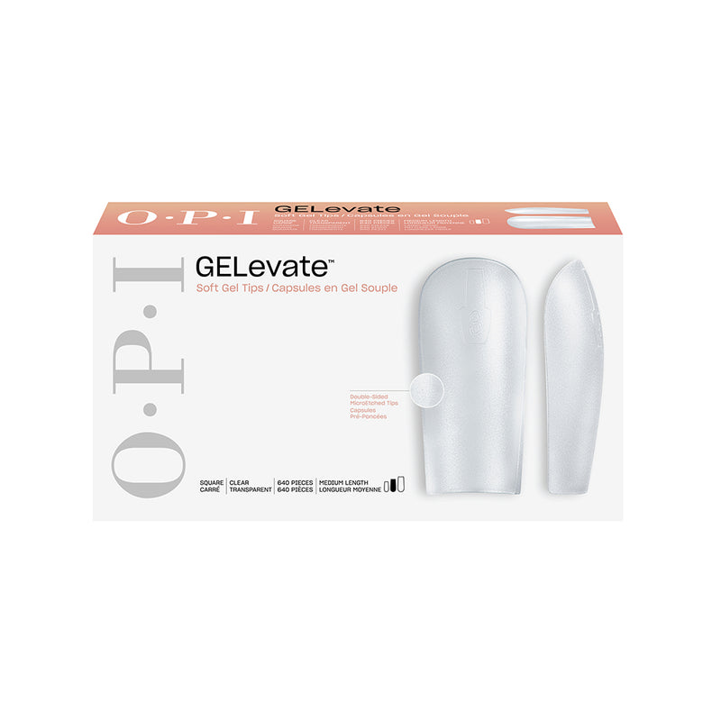 OPI Gelevate Soft Gel Tips - Medium Clear Square