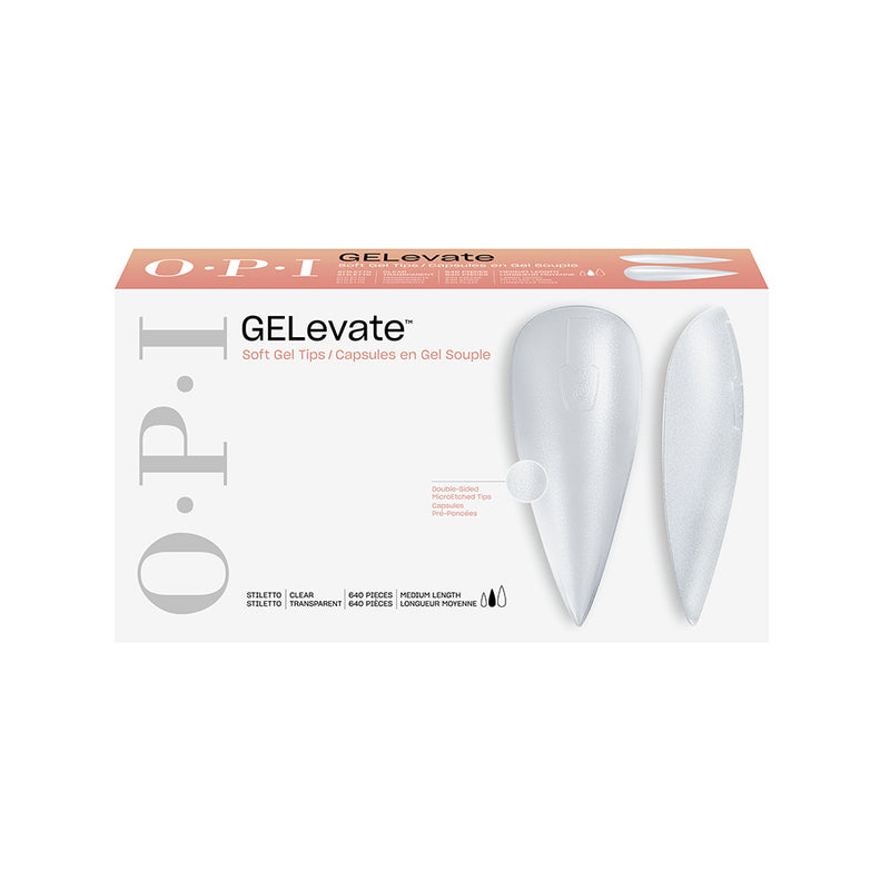 OPI Gelevate Soft Gel Tips - Medium Clear Stiletto