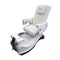 White pedicure chair with a visible brand logo on a white background