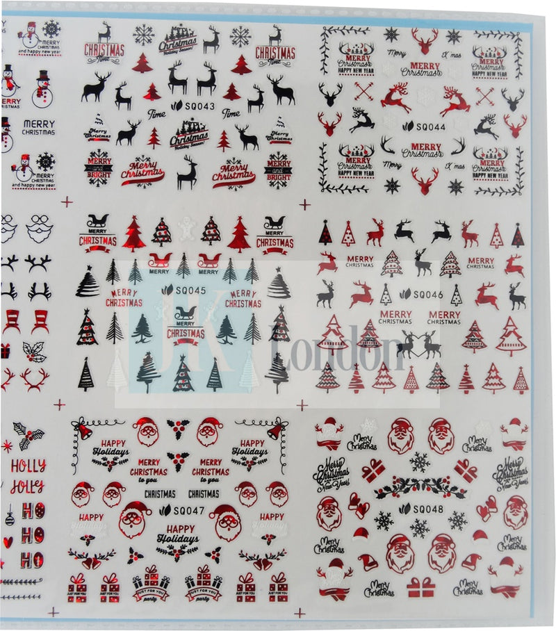 Christmas Nail Art Stickers red