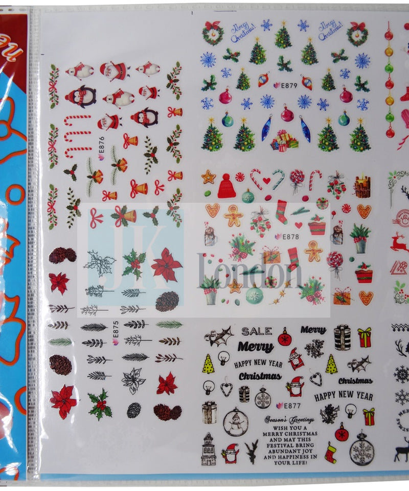 Christmas Nail Art Stickers multi coloured