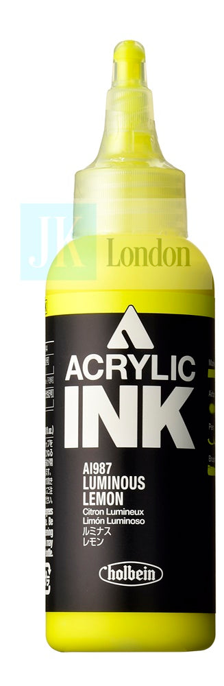 Holbein Acrylic Ink - Luminous Lemon 100ml