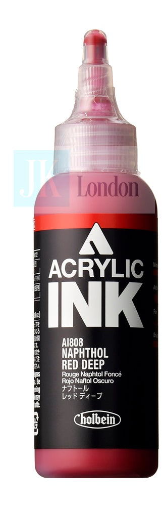 Holbein Acrylic Ink - Naphthol Red Deep 100ml